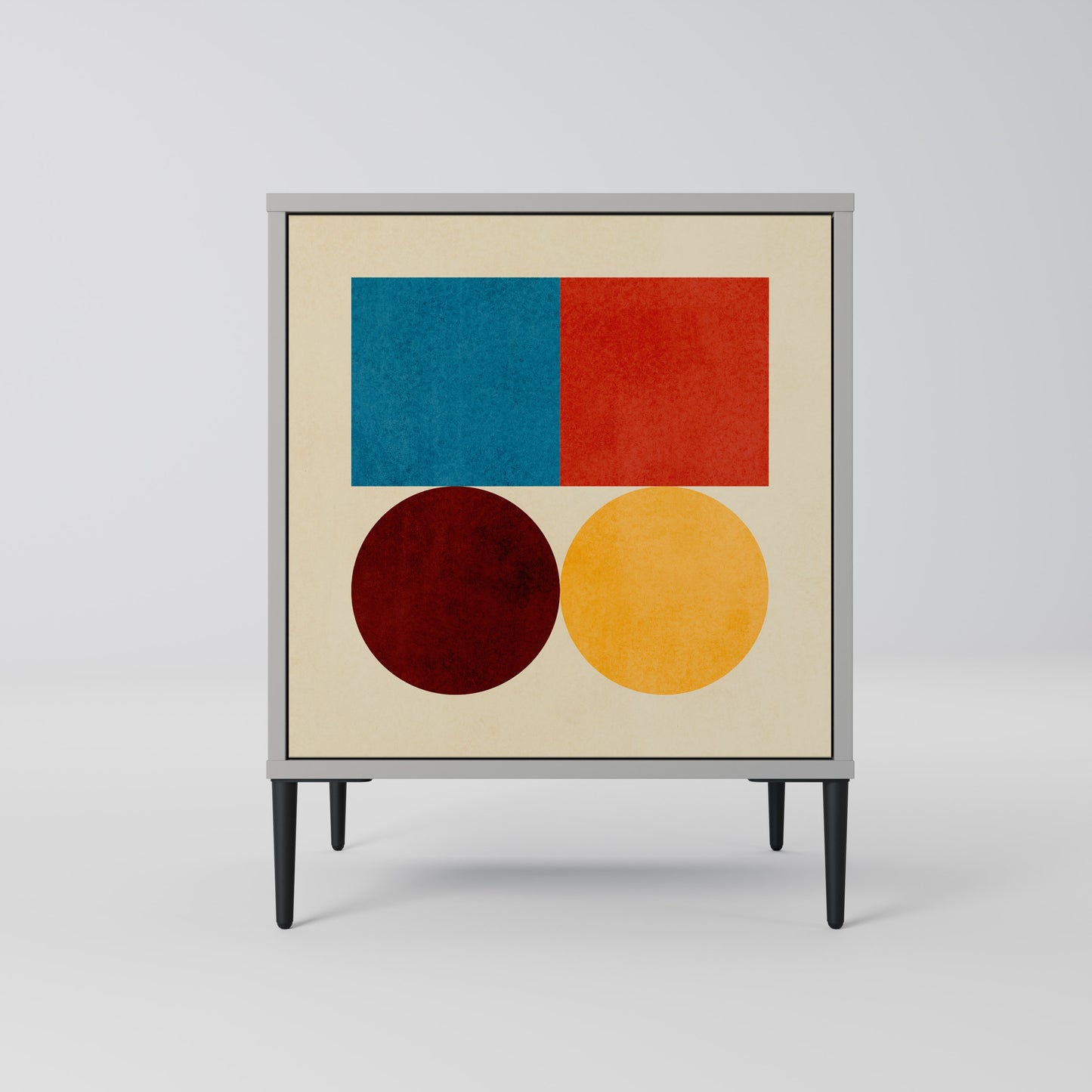 Credenza GEOMETRIC PUZZLE a 1 anta in finitura grigia