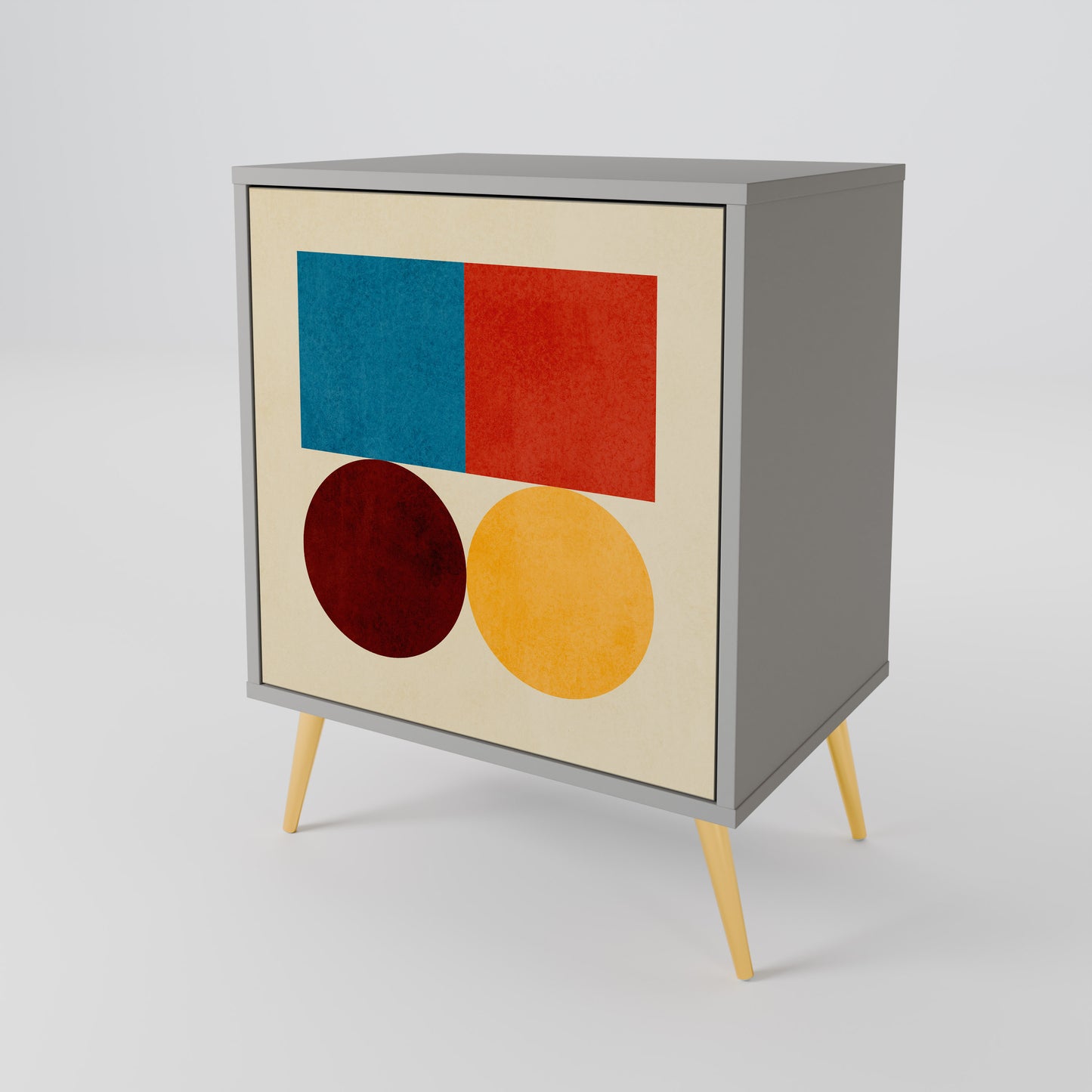 Credenza GEOMETRIC PUZZLE a 1 anta in finitura grigia