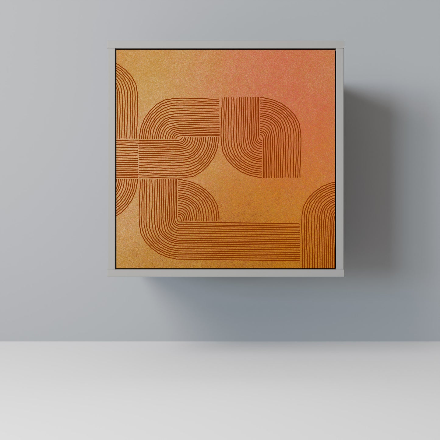 Credenza a 1 anta con finitura grigia STRENGTHENING RELATION