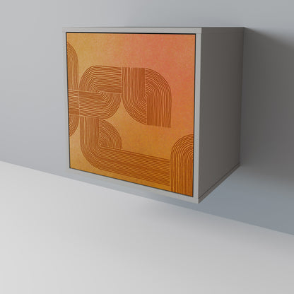 Credenza a 1 anta con finitura grigia STRENGTHENING RELATION