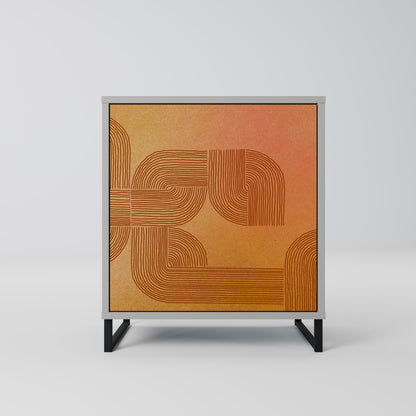 Credenza a 1 anta con finitura grigia STRENGTHENING RELATION