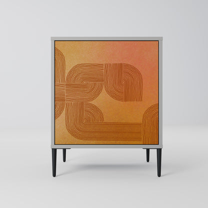 Credenza a 1 anta con finitura grigia STRENGTHENING RELATION