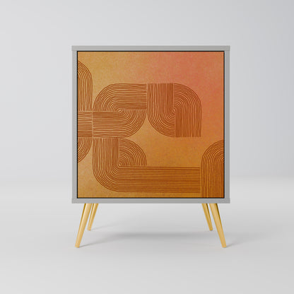 Credenza a 1 anta con finitura grigia STRENGTHENING RELATION