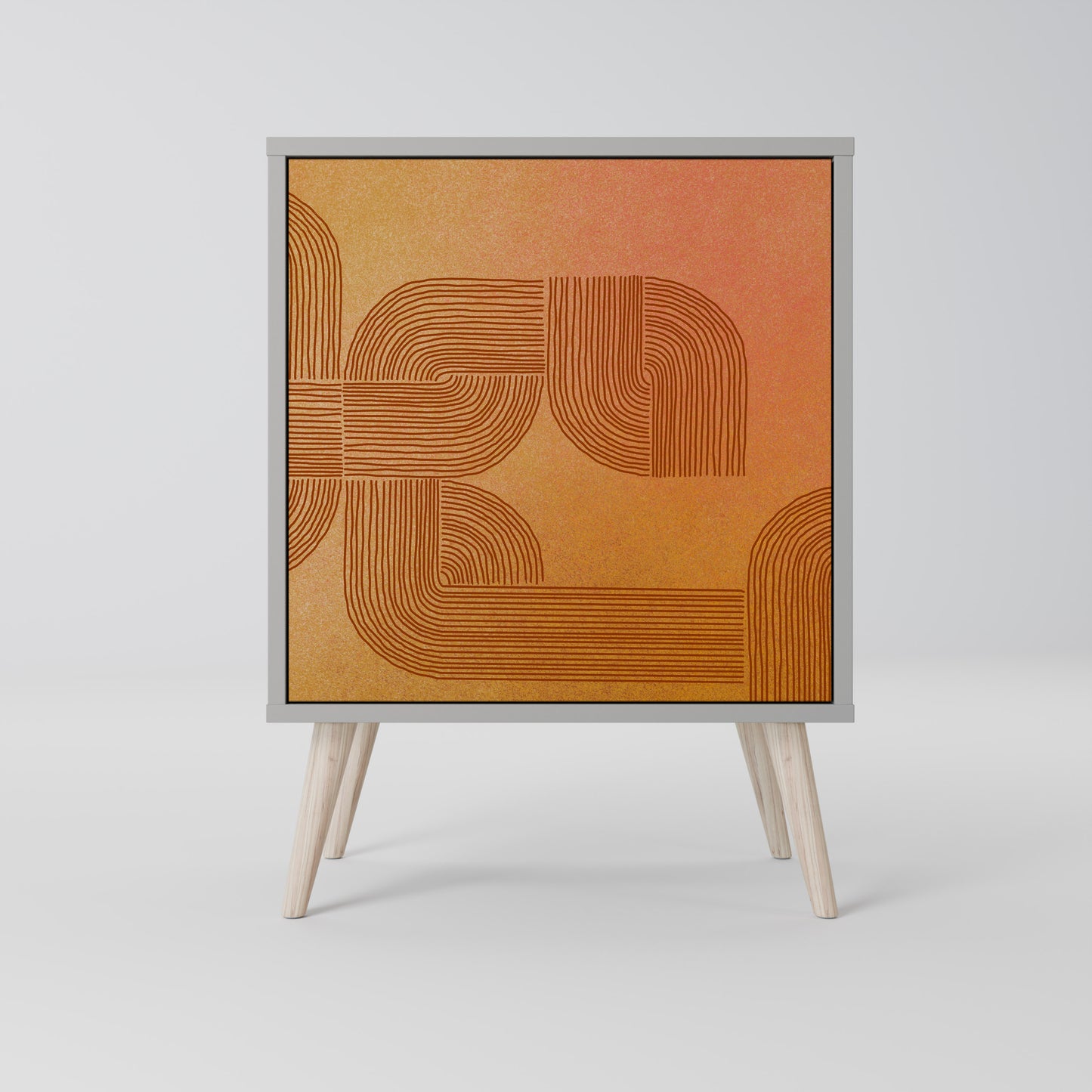 Credenza a 1 anta con finitura grigia STRENGTHENING RELATION