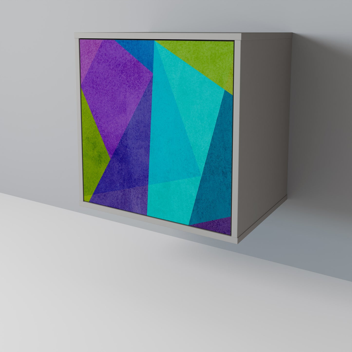 Credenza COLD SHOWCASE a 1 anta con finitura grigia