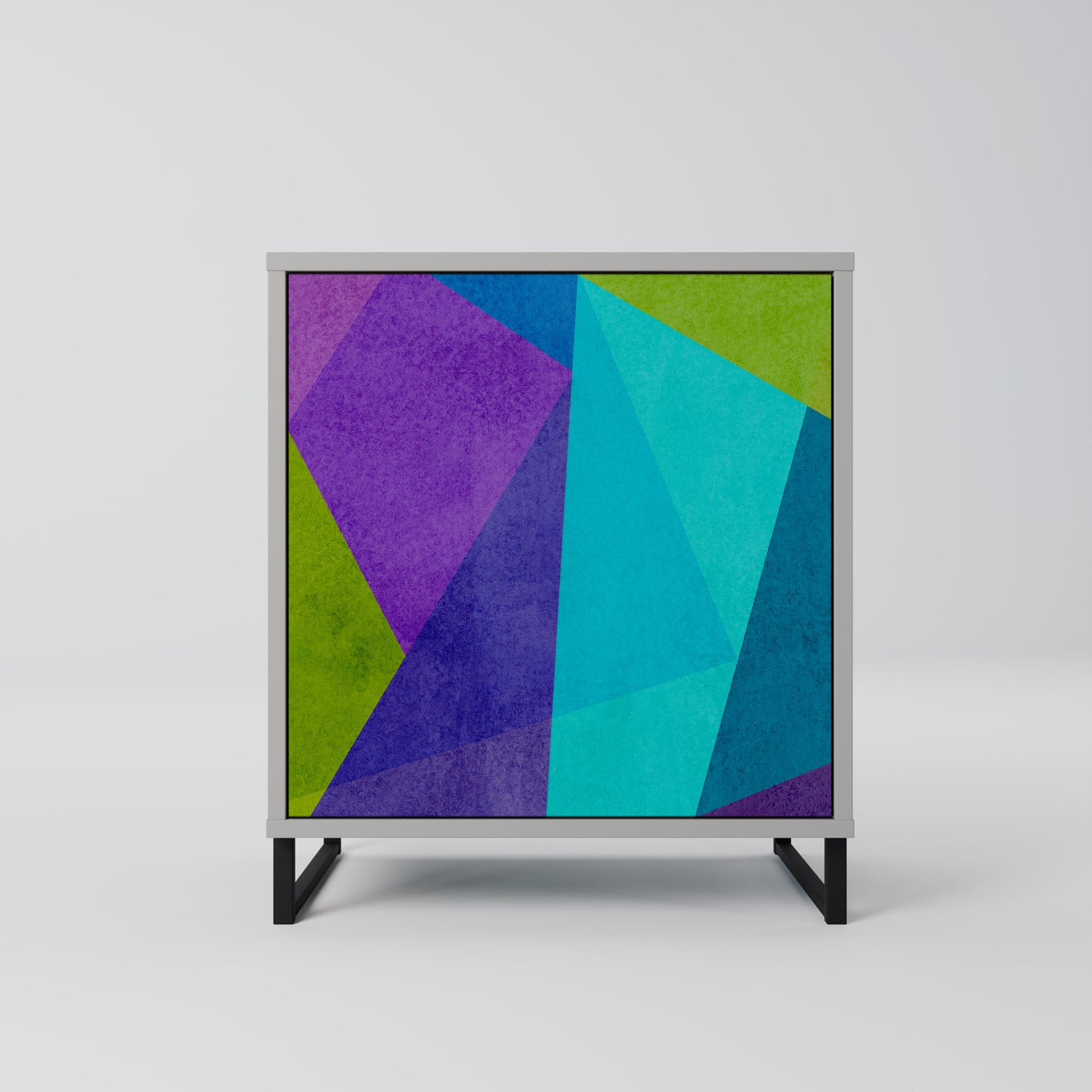 Credenza COLD SHOWCASE a 1 anta con finitura grigia