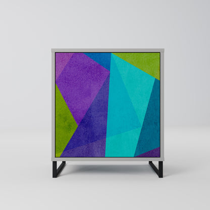 Credenza COLD SHOWCASE a 1 anta con finitura grigia