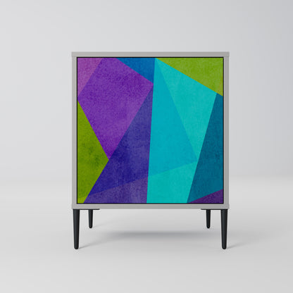 Credenza COLD SHOWCASE a 1 anta con finitura grigia