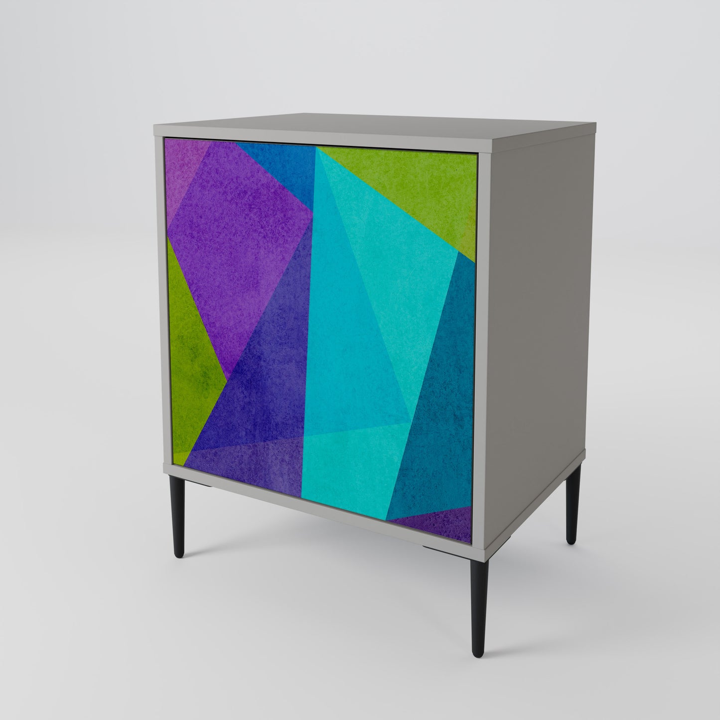 Credenza COLD SHOWCASE a 1 anta con finitura grigia