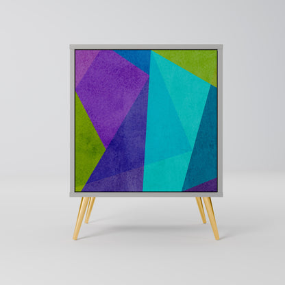 Credenza COLD SHOWCASE a 1 anta con finitura grigia