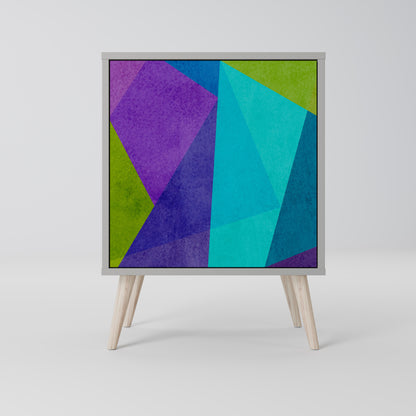 Credenza COLD SHOWCASE a 1 anta con finitura grigia