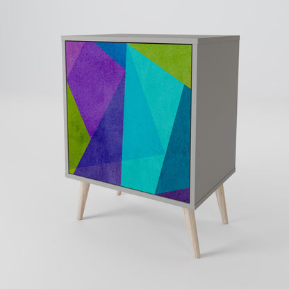 Credenza COLD SHOWCASE a 1 anta con finitura grigia