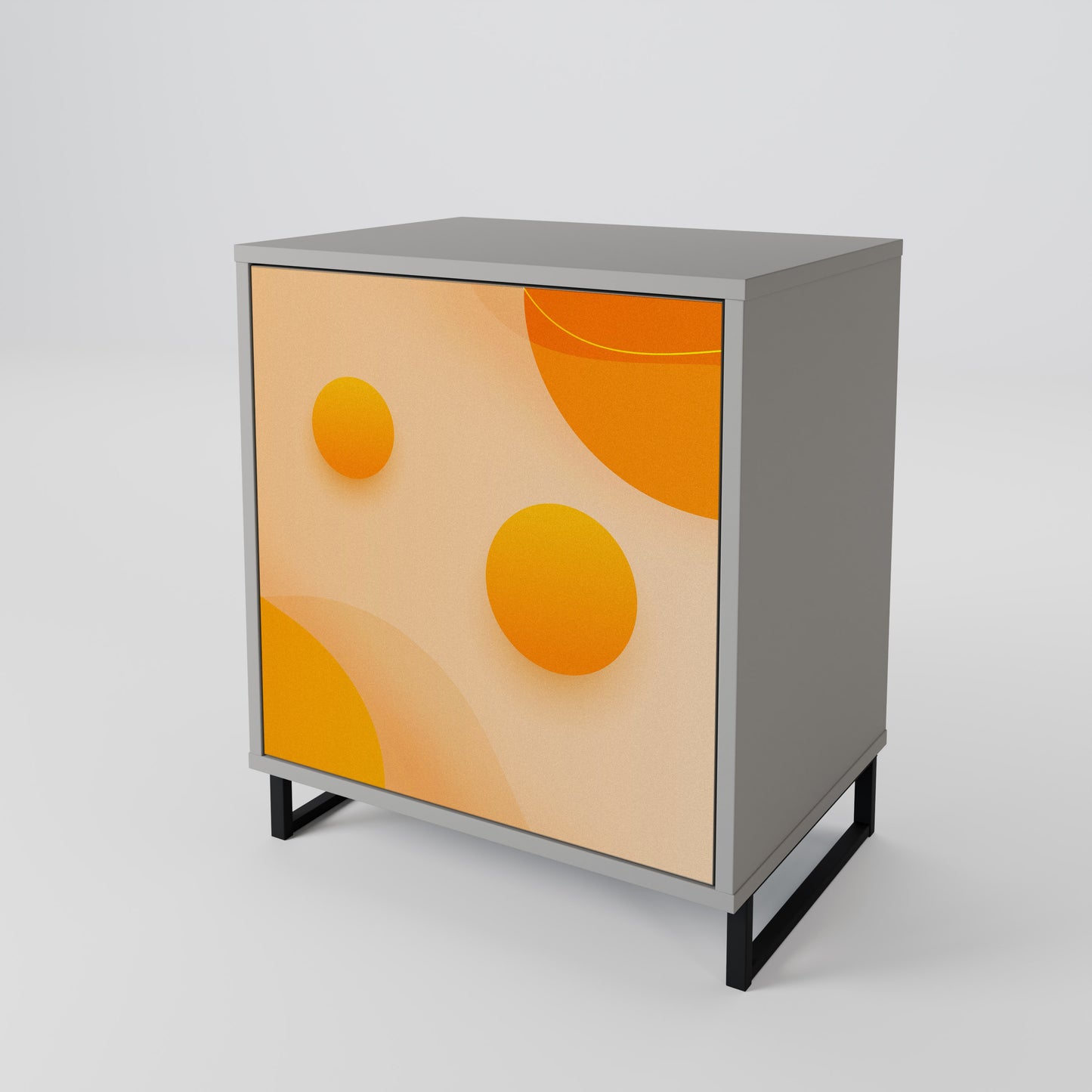 Credenza ORANGE ARRANGEMENT a 1 anta con finitura grigia