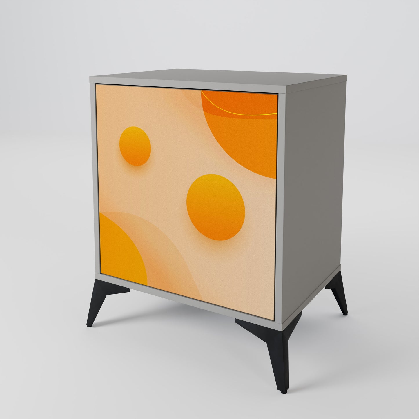 Credenza ORANGE ARRANGEMENT a 1 anta con finitura grigia