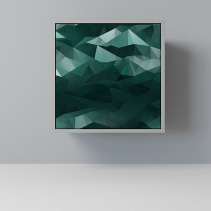 Credenza a 1 anta POLYGONAL FLOATING in finitura grigia