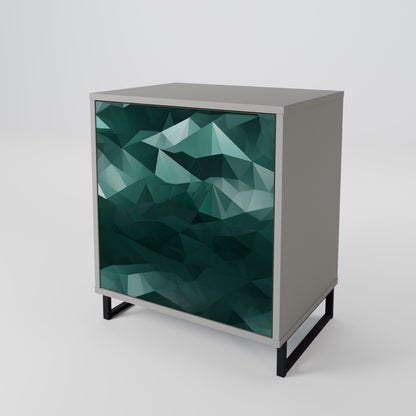 Credenza a 1 anta POLYGONAL FLOATING in finitura grigia