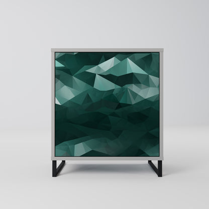 Credenza a 1 anta POLYGONAL FLOATING in finitura grigia