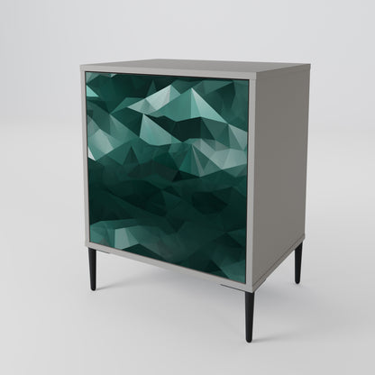 Credenza a 1 anta POLYGONAL FLOATING in finitura grigia