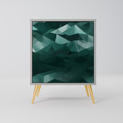 Credenza a 1 anta POLYGONAL FLOATING in finitura grigia