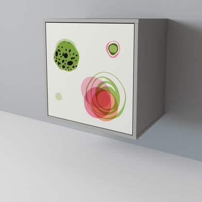 COLORFUL COSMOS 1-Door Sideboard in Grey Finish