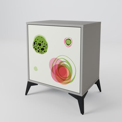 COLORFUL COSMOS 1-Door Sideboard in Grey Finish