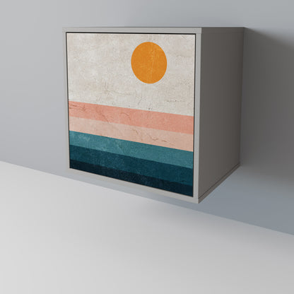 Credenza TWO HALVES a 1 anta con finitura grigia