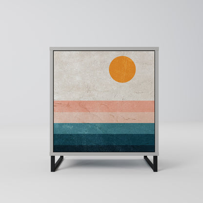 Credenza TWO HALVES a 1 anta con finitura grigia