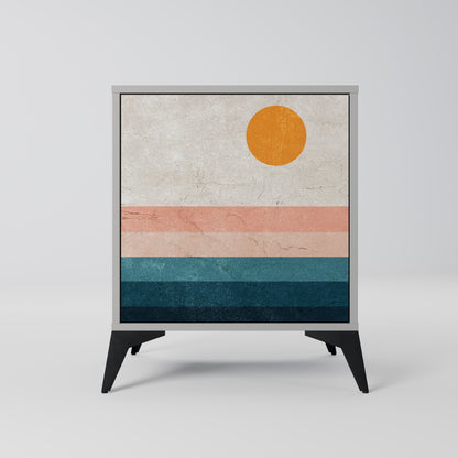 Credenza TWO HALVES a 1 anta con finitura grigia