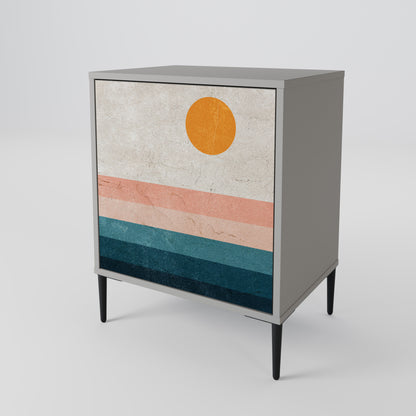 Credenza TWO HALVES a 1 anta con finitura grigia