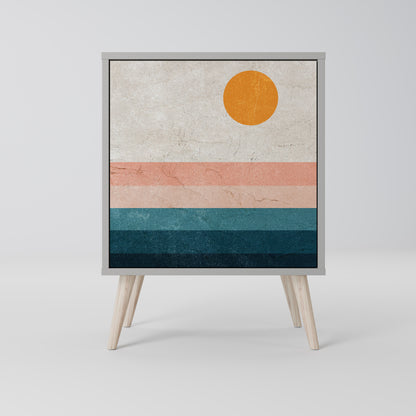 Credenza TWO HALVES a 1 anta con finitura grigia