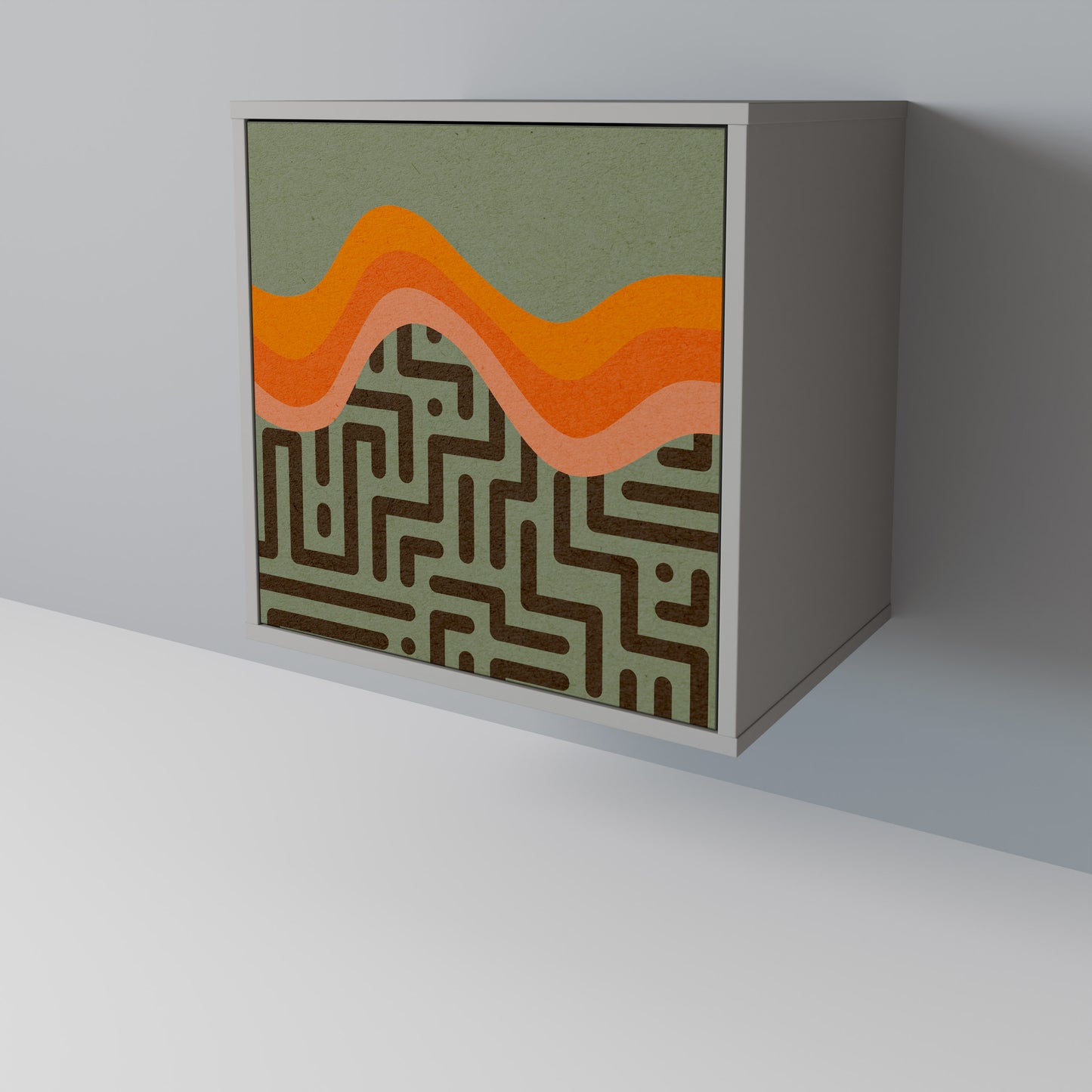 Credenza a 1 anta SIMPLE SOLUTIONS in finitura grigia