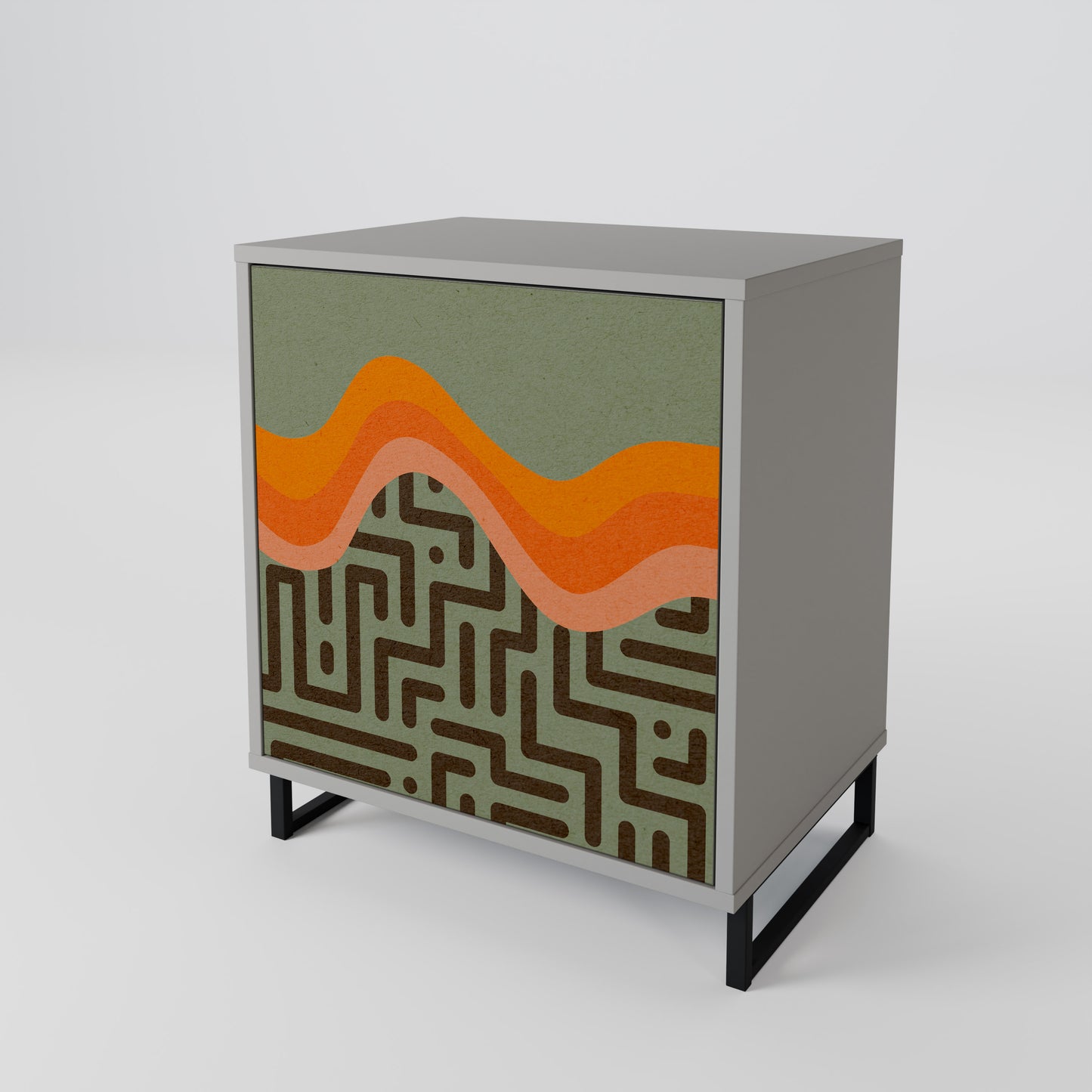 Credenza a 1 anta SIMPLE SOLUTIONS in finitura grigia