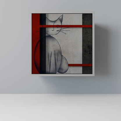 Credenza GRAY FIGURES a 1 anta con finitura grigia