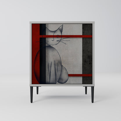 Credenza GRAY FIGURES a 1 anta con finitura grigia