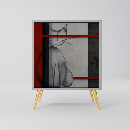 Credenza GRAY FIGURES a 1 anta con finitura grigia