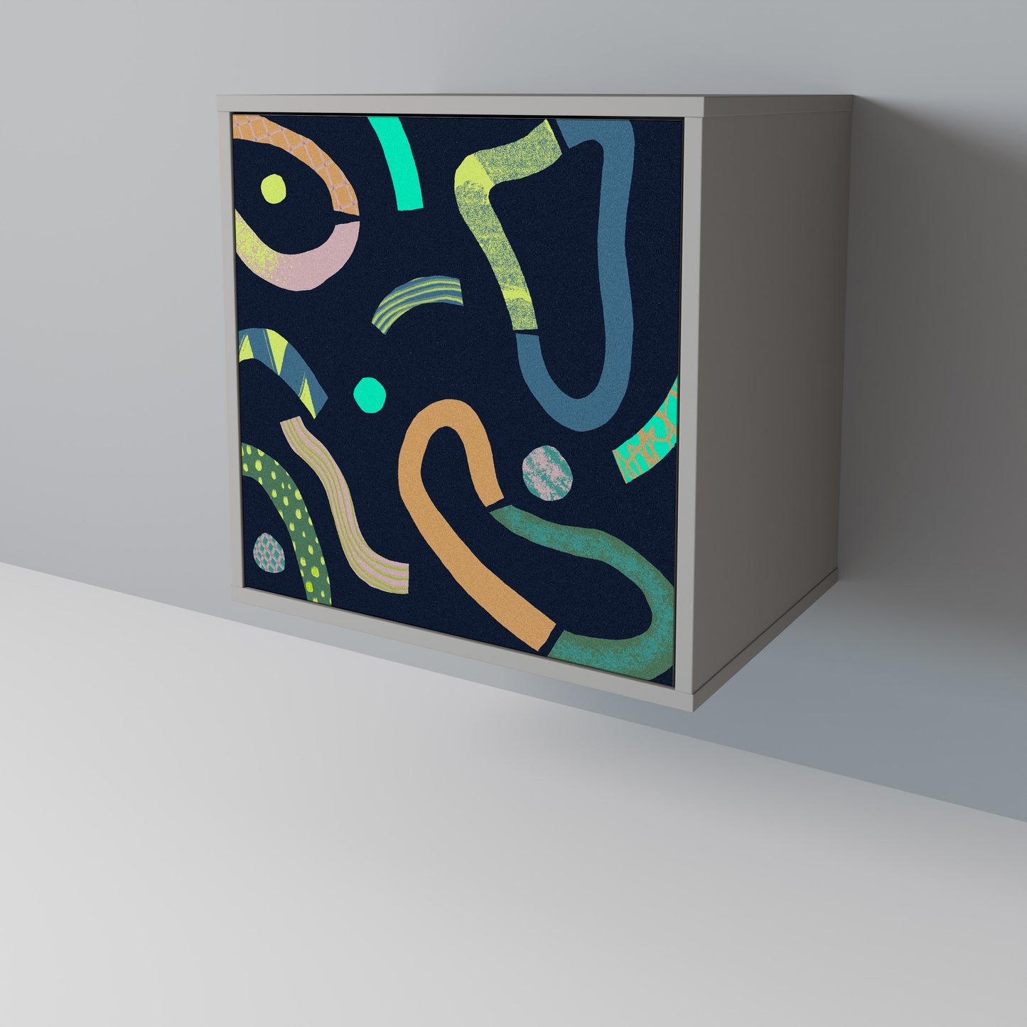 CONTRAST DANCE 1-Door Sideboard in Grey Finish