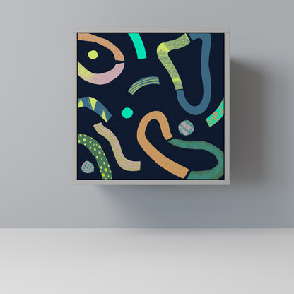 CONTRAST DANCE 1-Door Sideboard in Grey Finish