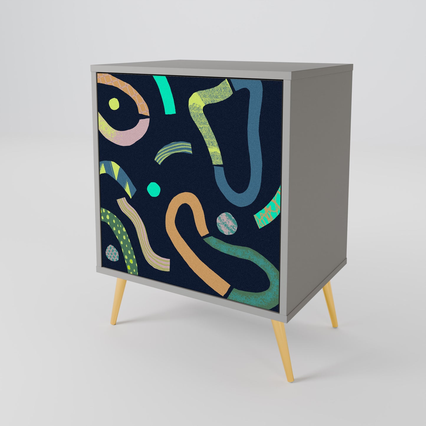 CONTRAST DANCE 1-Door Sideboard in Grey Finish