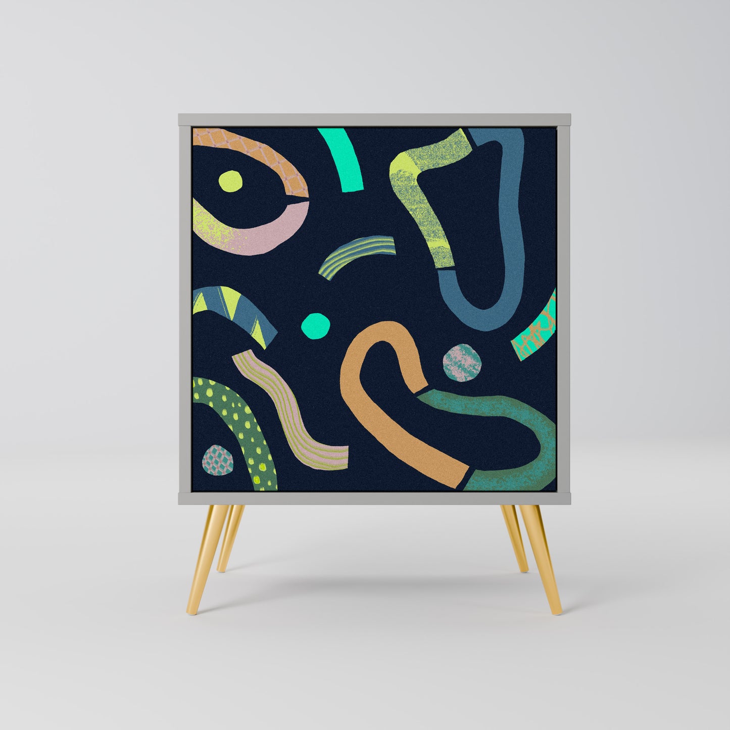 CONTRAST DANCE 1-Door Sideboard in Grey Finish