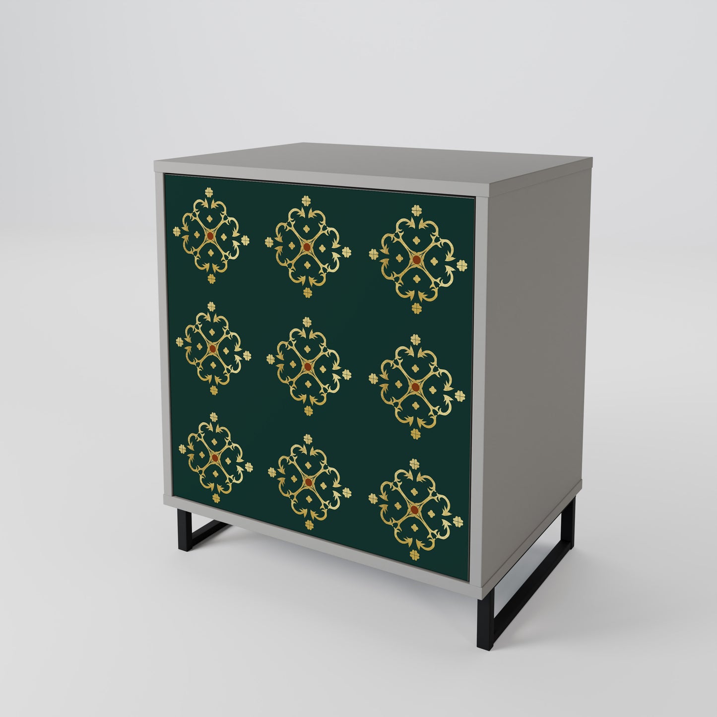 Credenza ROYAL MEDALLION a 1 anta con finitura grigia