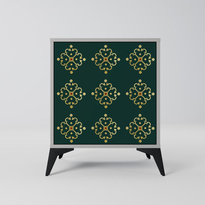 Credenza ROYAL MEDALLION a 1 anta con finitura grigia