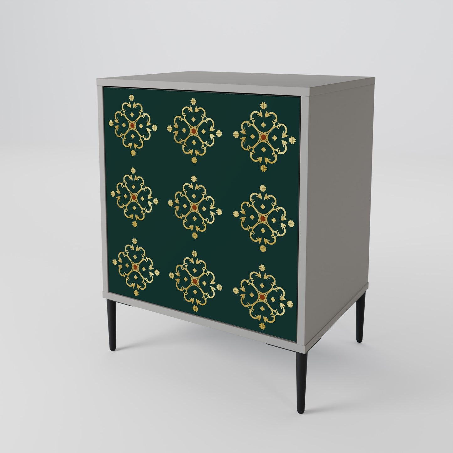 Credenza ROYAL MEDALLION a 1 anta con finitura grigia