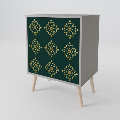 Credenza ROYAL MEDALLION a 1 anta con finitura grigia