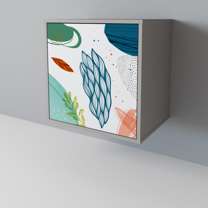 Credenza BOTANICAL HURRICANE a 1 anta con finitura grigia