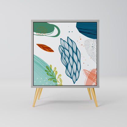 Credenza BOTANICAL HURRICANE a 1 anta con finitura grigia