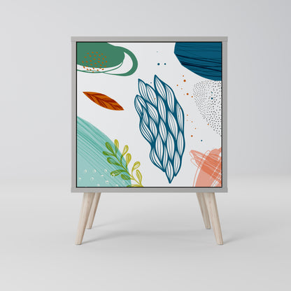 Credenza BOTANICAL HURRICANE a 1 anta con finitura grigia