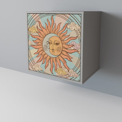 Credenza MYSTICAL STRUCTURE a 1 anta in finitura grigia