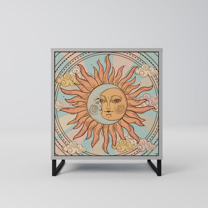 Credenza MYSTICAL STRUCTURE a 1 anta in finitura grigia