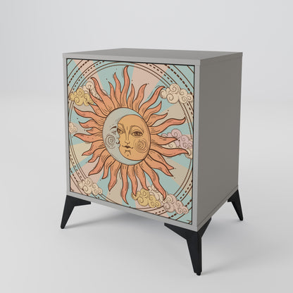 Credenza MYSTICAL STRUCTURE a 1 anta in finitura grigia