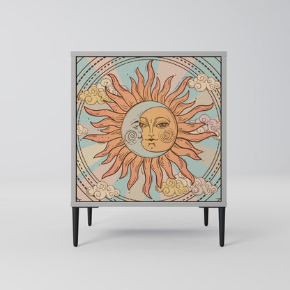 Credenza MYSTICAL STRUCTURE a 1 anta in finitura grigia